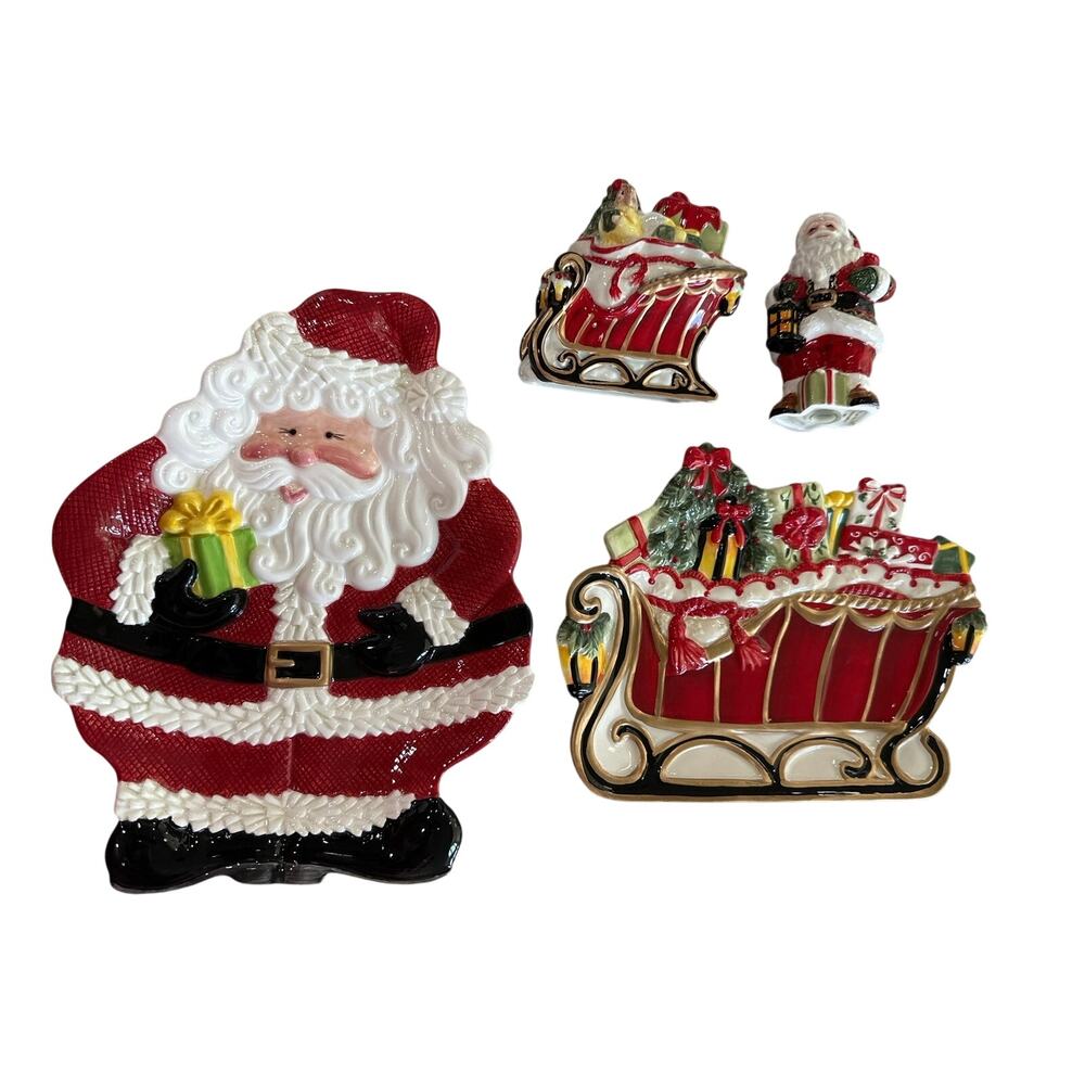 Fitz and Floyd Set of Plates and Salt & Pepper Shaker